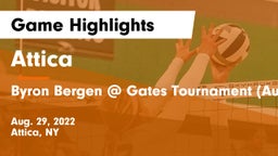 Attica  vs Byron Bergen @ Gates Tournament (Aug. 29th) Game Highlights - Aug. 29, 2022