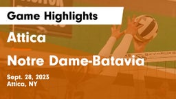 Attica  vs Notre Dame-Batavia Game Highlights - Sept. 28, 2023