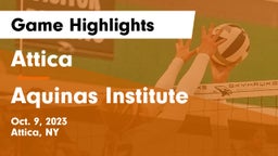 Attica  vs Aquinas Institute  Game Highlights - Oct. 9, 2023