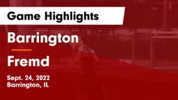 Barrington  vs Fremd  Game Highlights - Sept. 24, 2022