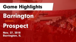 Barrington  vs Prospect  Game Highlights - Nov. 27, 2018