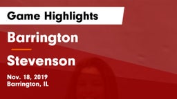 Barrington  vs Stevenson  Game Highlights - Nov. 18, 2019