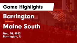 Barrington  vs Maine South  Game Highlights - Dec. 28, 2023