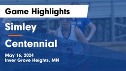 Simley  vs Centennial  Game Highlights - May 16, 2024