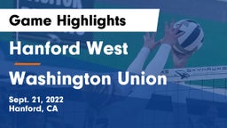 Hanford West  vs Washington Union  Game Highlights - Sept. 21, 2022