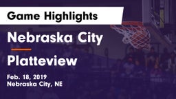 Nebraska City  vs Platteview  Game Highlights - Feb. 18, 2019