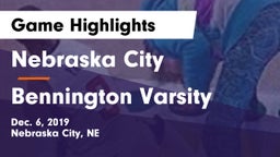 Nebraska City  vs Bennington Varsity Game Highlights - Dec. 6, 2019