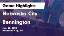 Nebraska City  vs Bennington Game Highlights - Jan. 28, 2020
