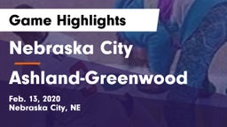 Nebraska City  vs Ashland-Greenwood  Game Highlights - Feb. 13, 2020