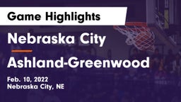 Nebraska City  vs Ashland-Greenwood  Game Highlights - Feb. 10, 2022