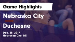 Nebraska City  vs Duchesne  Game Highlights - Dec. 29, 2017