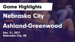 Nebraska City  vs Ashland-Greenwood Game Highlights - Dec. 21, 2017