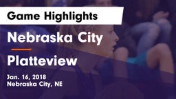 Nebraska City  vs Platteview  Game Highlights - Jan. 16, 2018