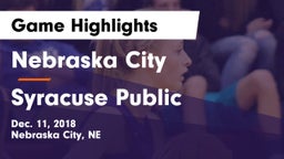 Nebraska City  vs Syracuse Public  Game Highlights - Dec. 11, 2018