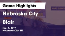 Nebraska City  vs Blair  Game Highlights - Jan. 4, 2019