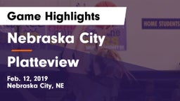 Nebraska City  vs Platteview  Game Highlights - Feb. 12, 2019
