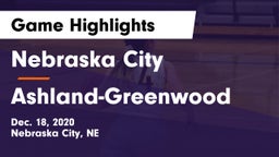 Nebraska City  vs Ashland-Greenwood  Game Highlights - Dec. 18, 2020
