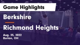 Berkshire  vs Richmond Heights  Game Highlights - Aug. 25, 2022