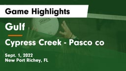 Gulf  vs Cypress Creek  - Pasco co Game Highlights - Sept. 1, 2022