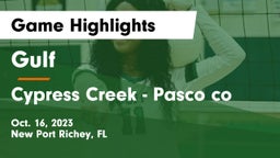 Gulf  vs Cypress Creek  - Pasco co Game Highlights - Oct. 16, 2023