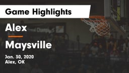 Alex  vs Maysville  Game Highlights - Jan. 30, 2020
