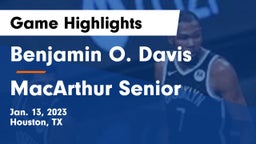 Benjamin O. Davis  vs MacArthur Senior  Game Highlights - Jan. 13, 2023