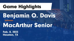 Benjamin O. Davis  vs MacArthur Senior  Game Highlights - Feb. 8, 2023