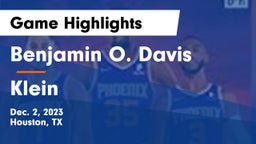 Benjamin O. Davis  vs Klein  Game Highlights - Dec. 2, 2023