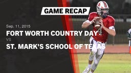 Recap: Fort Worth Country Day  vs. St. Mark's School of Texas 2015
