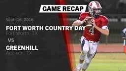 Recap: Fort Worth Country Day  vs. Greenhill  2016