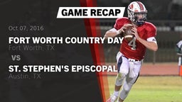 Recap: Fort Worth Country Day  vs. St. Stephen's Episcopal  2016