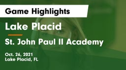 Lake Placid  vs St. John Paul II Academy Game Highlights - Oct. 26, 2021