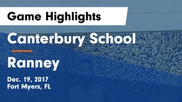 Canterbury School vs Ranney  Game Highlights - Dec. 19, 2017