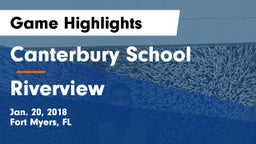 Canterbury School vs Riverview  Game Highlights - Jan. 20, 2018