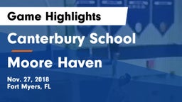 Canterbury School vs Moore Haven  Game Highlights - Nov. 27, 2018