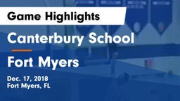 Canterbury School vs Fort Myers  Game Highlights - Dec. 17, 2018