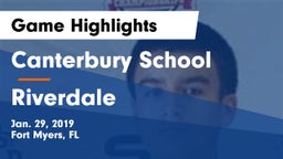 Canterbury School vs Riverdale  Game Highlights - Jan. 29, 2019