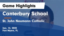 Canterbury School vs St. John Neumann Catholic  Game Highlights - Jan. 14, 2020