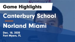 Canterbury School vs Norland Miami  Game Highlights - Dec. 18, 2020