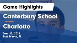 Canterbury School vs Charlotte  Game Highlights - Jan. 12, 2021