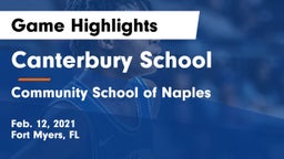 Canterbury School vs Community School of Naples Game Highlights - Feb. 12, 2021