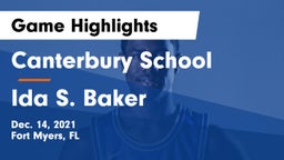 Canterbury School vs Ida S. Baker  Game Highlights - Dec. 14, 2021