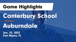 Canterbury School vs Auburndale  Game Highlights - Jan. 22, 2022