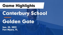 Canterbury School vs Golden Gate  Game Highlights - Jan. 25, 2022