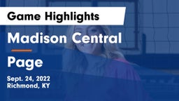 Madison Central  vs Page  Game Highlights - Sept. 24, 2022