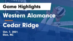 Western Alamance  vs Cedar Ridge  Game Highlights - Oct. 7, 2021