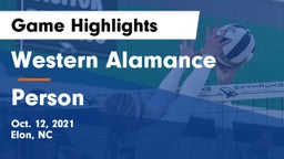 Western Alamance  vs Person  Game Highlights - Oct. 12, 2021