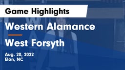 Western Alamance  vs West Forsyth  Game Highlights - Aug. 20, 2022