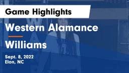 Western Alamance  vs Williams  Game Highlights - Sept. 8, 2022