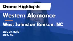 Western Alamance  vs West Johnston  Benson, NC Game Highlights - Oct. 22, 2022